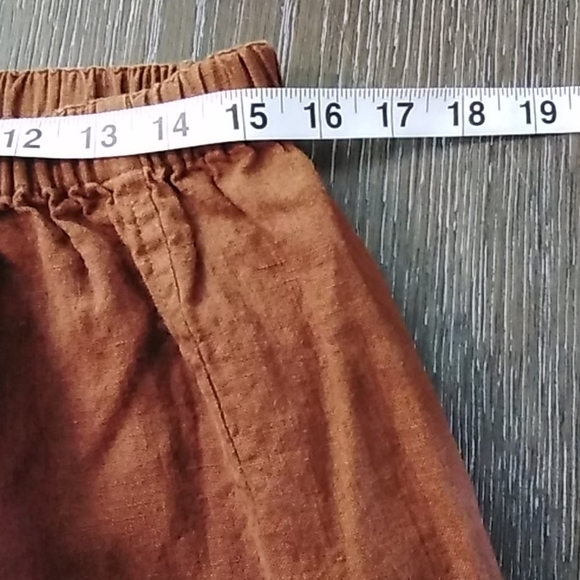 Flax maxi linen skirt and top brown button down - Picture 9 of 12